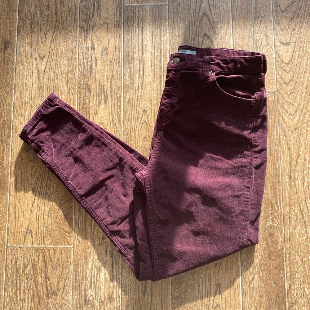 Maroon corduroy Topshop skinny pants